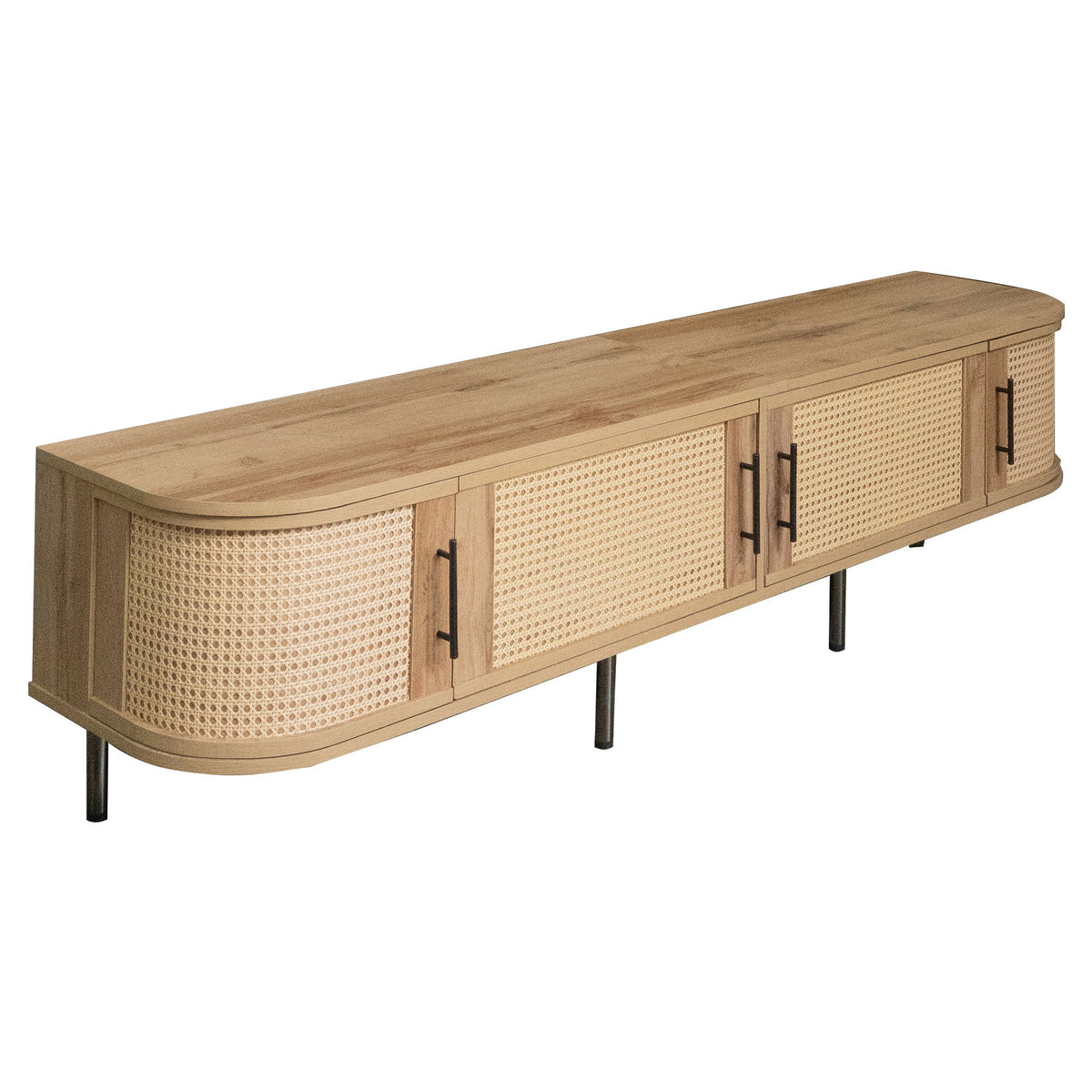 70" TV Stand With Doors, Construction For TVs Up To 80" - Natural Wood, photo 16 of 16