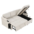 Convertible L Shaped Sofa Couch With Storage, Cup Holders, USB Ports by HouseOfZazla