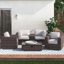 Wicker Seating Group Set With Table And Cushions by Unique Piece Furniture