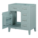 30" Bathroom Vanity without Sink, Cabinet Base Only, Bathroom Cabinet with Drawers, Solid Frame and MDF Board, Green