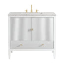 James Martin Myrrin 36" Single Bathroom Vanity, Bright White