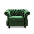 Nexuson Upholstered Chesterfield Chair With Deep Tufted And Nailhead Trim by HouseOfZazla
