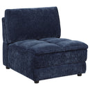 Azure - 5 Piece Upholstered Modular Sectional Sofa - Blue by HouseOfZazla