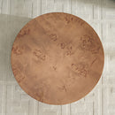 31.49" Burl Wood Veneer Round Coffee Table by HouseOfZazla