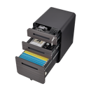 3 Drawer Mobile File Cabinet Under Desk Office,Simple Style Versatile Storage Cabinet for Legal/Letter/A4 Files, 5 Wheel Design Anti-Tilting Cold Rolled Steel Waterproof Moisture-Proof Black