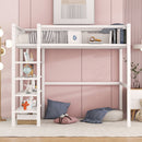 Loft Bed With 4 Tier Shelves And Storage by Unique Piece Furniture