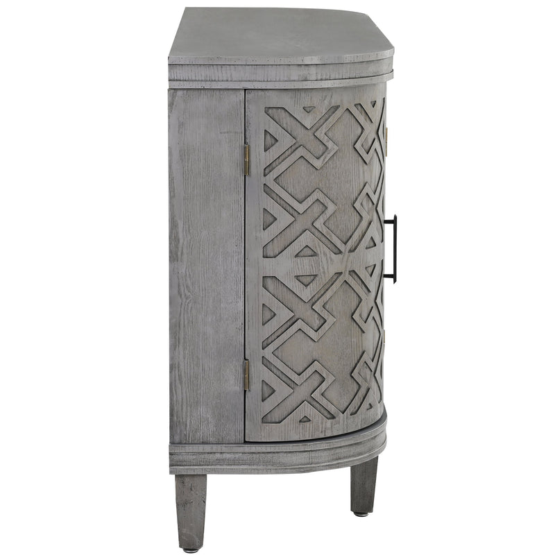 Accent Storage Cabinet Sideboard Wooden Cabinet with Antique Pattern Doors for Hallway, Entryway, Living Room, Bedroom