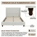 52.7" Tall Wingback Upholstered King Size Platform Bed Frame by HouseOfZazla