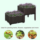2 Piece Raised Garden Bed with Legs, Self-Watering Planter Box Raised Bed to Grow Flowers, Herbs & Vegetables, Gray