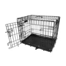 30inches Dogs Crate Folding Metal Pets Crates Double Door Puppy Cage Easy Set Up