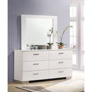 Dulcey - 6 Drawer Dresser With Mirror - Gloss White by HouseOfZazla