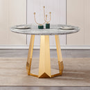 47" Round Marble Dining Table