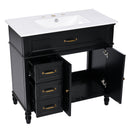 Bathroom Vanity With Sink, 2 Doors 2 Drawers, Freestanding Design