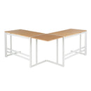 Roman - Industrial L Shaped Desk - White / Natural