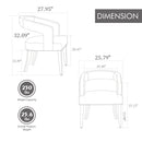 Modern Barrel Open Back Upholstered Accent Chair with Weathered Wood Legs