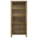 Adina 77-inch Tall Display Cabinet Distressed Light Brown