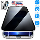Privacy Magnetic Phone Case 360¡ Full Protection Anti Spy Phone Cover Double Sided Tempered Glass Magnet Absorption Fit for IOS Phone 14 Pro