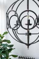 4 Light Metal Chandelier, Hanging Light Fixture With Adjustable Chain For Kitchen, Bulb Not Included - Black by HouseOfZazla