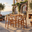 30.5 Inch Seat Height Outdoor Acacia Solid Wood Patio Furniture Set by HouseOfZazla
