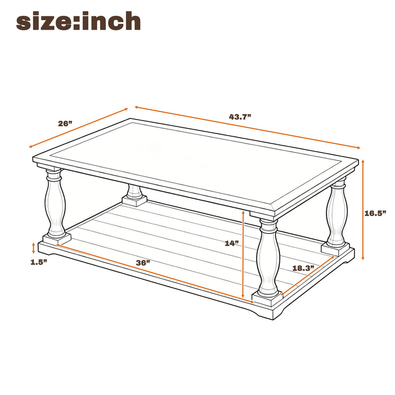 Vibe Haus Farmhouse Rectangular Coffee Table, photo 7 of 10