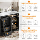 Bathroom Vanity With Sink, Soft Close Doors, Adjustable Shelf & 3 Drawers by HouseOfZazla