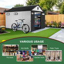 8 Ft. W X 12 Ft. D Plastic Storage Shed With Floor - Black / Gray by HouseOfZazla