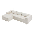 107" Compressed Sectional Sofa (Beige) by HouseOfZazla