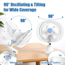 8.66" Clip On Fan with 90° Oscillation & 2 Speed Settings