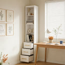 Tall Storage Cabinet With 3 Drawers For Bedroom - White by HouseOfZazla