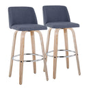 Toriano - Contemporary Fixed Height Barstool With Swivel & Round Footrest (Set of 2) by HouseOfZazla