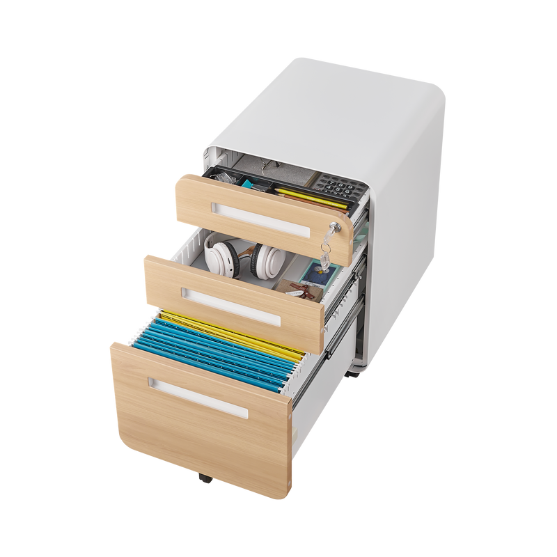 3 Drawer Mobile File Cabinet Under Desk Office,Simple Style Versatile Storage Cabinet for Legal/Letter/A4 Files, 5 Wheel Design Anti-Tilting Cold Rolled Steel Waterproof Moisture-Proof Black