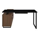 Rodger - L Shape Office Desk With Storage, Workstation For Home Or Office - Walnut by HouseOfZazla