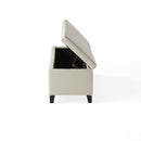 Upholstered PU Leather Storage Ottoman with Solid Wooden Legs by HouseOfZazla