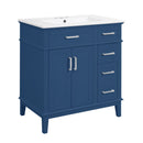 Modern Bathroom Vanity With Sink, Storage Cabinet, Soft Close Doors, Deep & Standard Drawers by HouseOfZazla