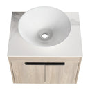 24" Modern Design Float Bathroom Vanity With Ceramic Basin Set, Wall Mounted White Oak Vanity With Soft Close Door, KD-PackingD-Packing Pieces