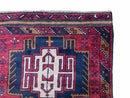 2' 9" X 4' 7" Vintage Handmade Tribal Wool Rug Balouchi Rug Afghan Rug Red Beige
