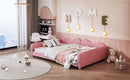Upholstered Daybed, Sherpa Fabric Sofabed With Cloud-Shaped Backrest