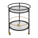 Modern Round Bar Cart with Tempered Glass Shelves by HouseOfZazla
