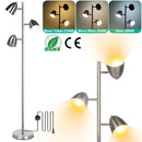 Black Tree Floor Lamp – Metal Body, 3-Color LED & Adjustable Heads