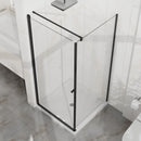 Corner Shower Enclosure, Frameless Pivot Door - Matte Black by HouseOfZazla