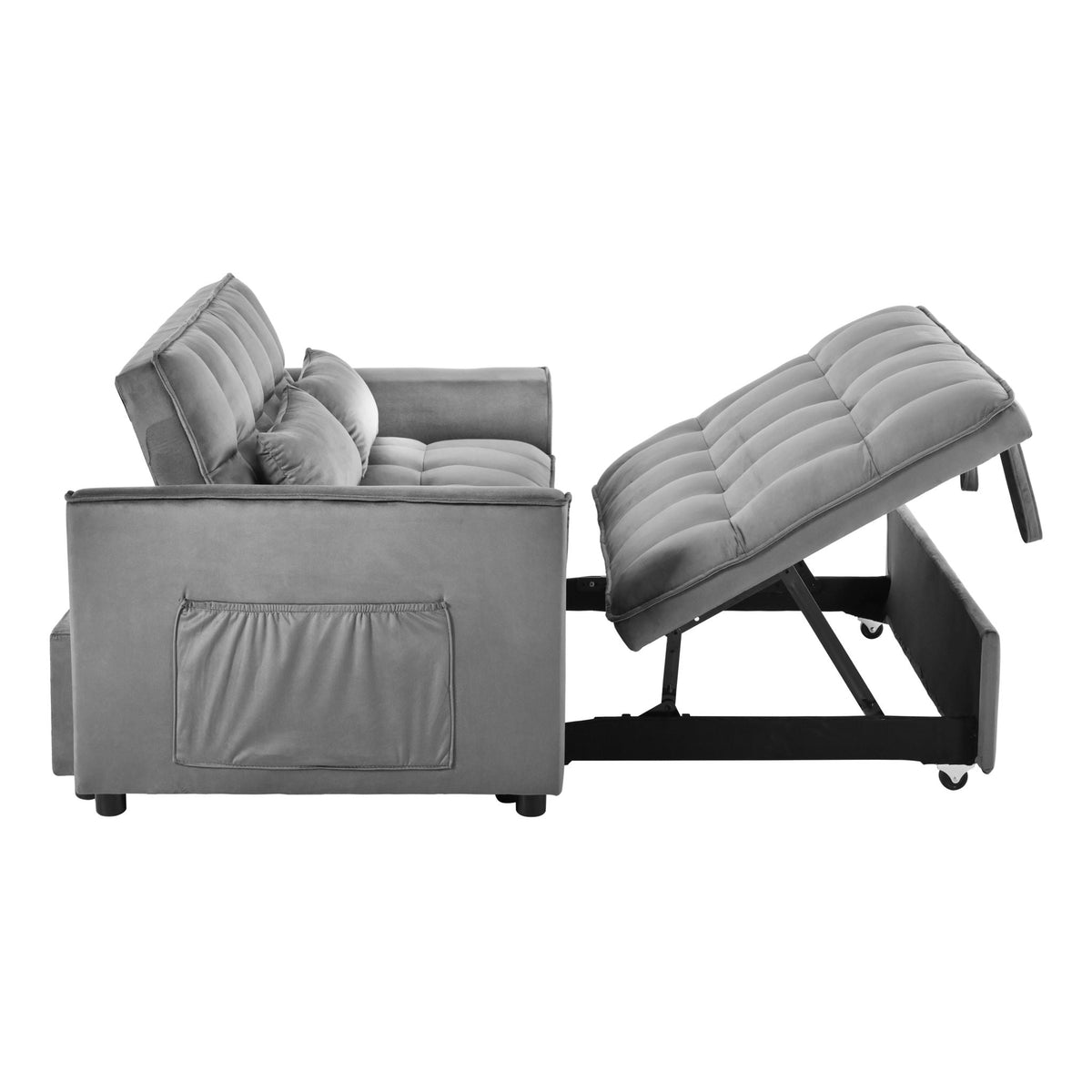 3 In 1 Pull Out Couch Convertible Sofa Bed With Reclining Backrest, photo 34 of 35