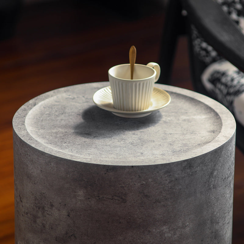 Modern Faux Concrete Round Corner Accent Table, photo 4 of 9