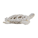 13.2x12.2x3.9' Decorative Polyresin Turtle Statue with White Coral Reef Design by HouseOfZazla