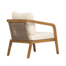 Acacia Wood Outdoor Patio Club Chair with PE Wicker Backrest & Cushions (Set of 2) by HouseOfZazla