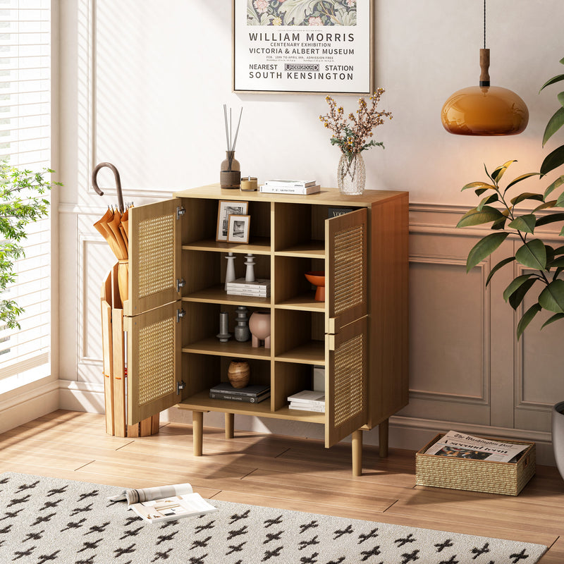 Walker Edison | Rattan Mesh Entryway Storage Accent Cabinet