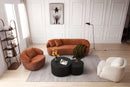 360° Swivel Mid Century Modern Curved 1-Seat Sofa - Orange