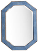 James Martin Tangent 30" Mirror, Silver with Delft Blue