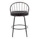 Riley - Claire Farmhouse Fixed Height Counter Stool With Swivel With Round Footrest (Set of 2) by HouseOfZazla