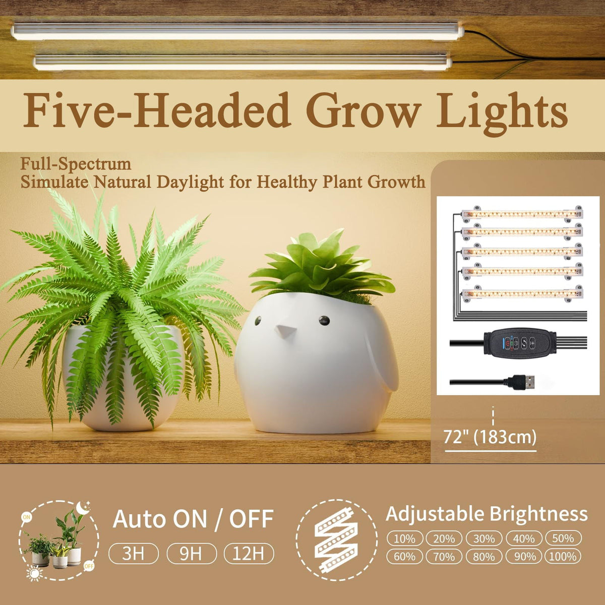 9 Tiered Indoor Plant Stand With 5 Adjustable Grow Lights, photo 28 of 29
