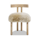 Arden 19.5" Genuine Sheepskin Fur Split Back Dining Chair